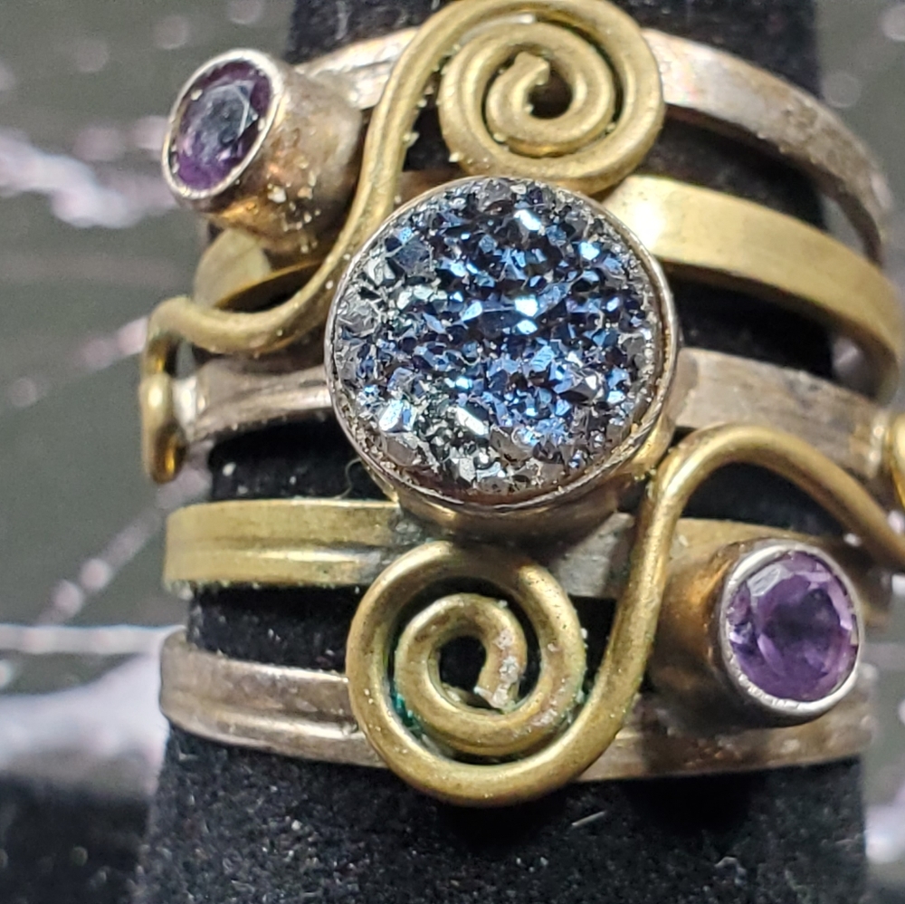 925 India stamped interesting design ring